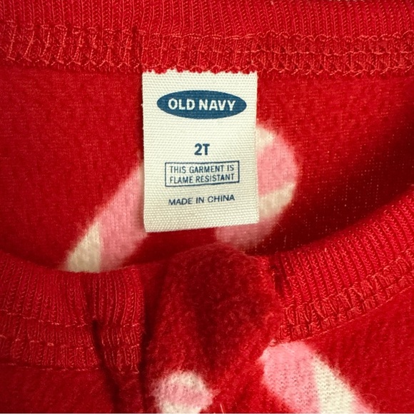 Old Navy Kids Candy Cane Print Performance Fleece Onepiece Unisex Size 2T - Picture 7 of 10